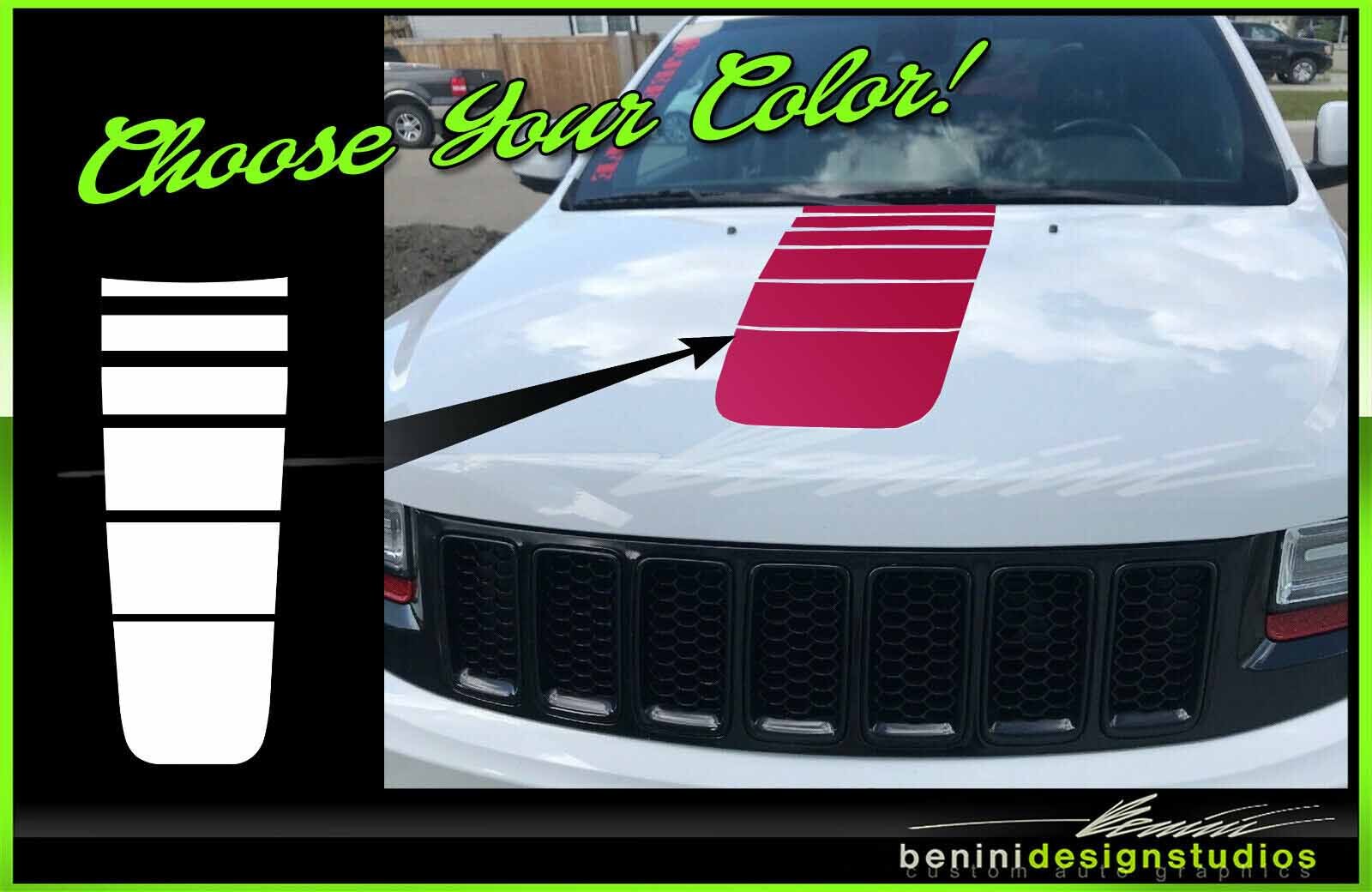 Hood Stripe Decal -FITS 2011 and up 2014 2015 2016 2017 2019 Jeep Grand Cherokee