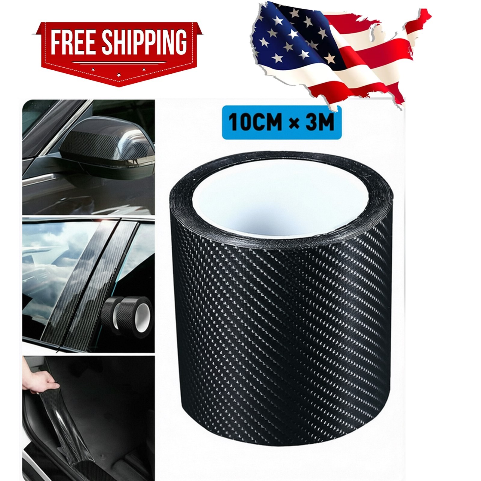 Premium Matte Flat Black Forged Carbon Fiber Vinyl Film Wrap Roll Sticker Decal