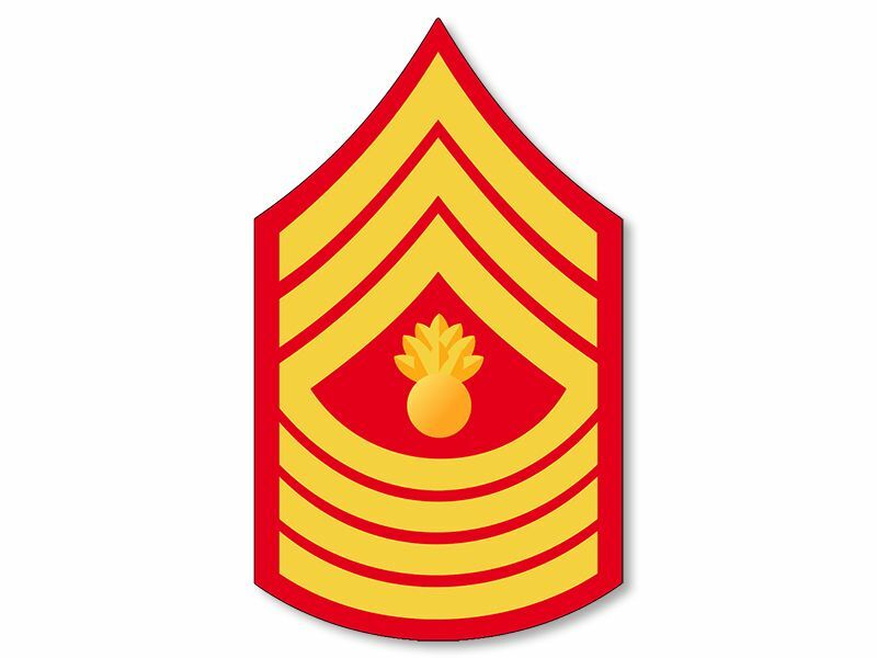 3×4 inch USMC Rank Master Gunnery Sergeant Sticker (marine decal) USMC Lic.