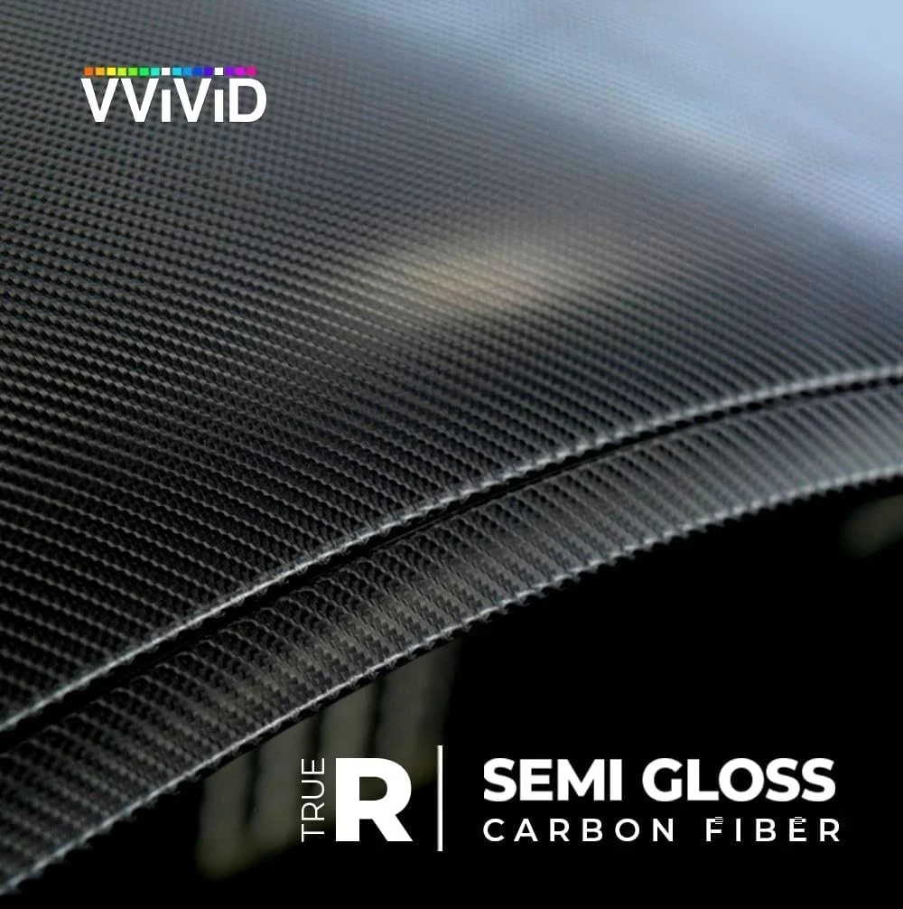 Black True R Carbon Fiber Vinyl Wrap Roll with Air Release Technology (6ft x 5ft