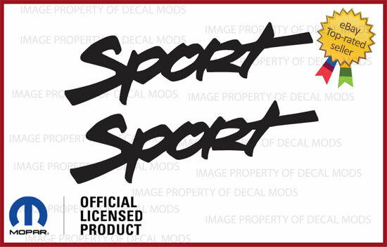 2x 1997-2003 Jeep Wrangler SPORT logo TJ side decals stickers Gloss Black SJ3Y7