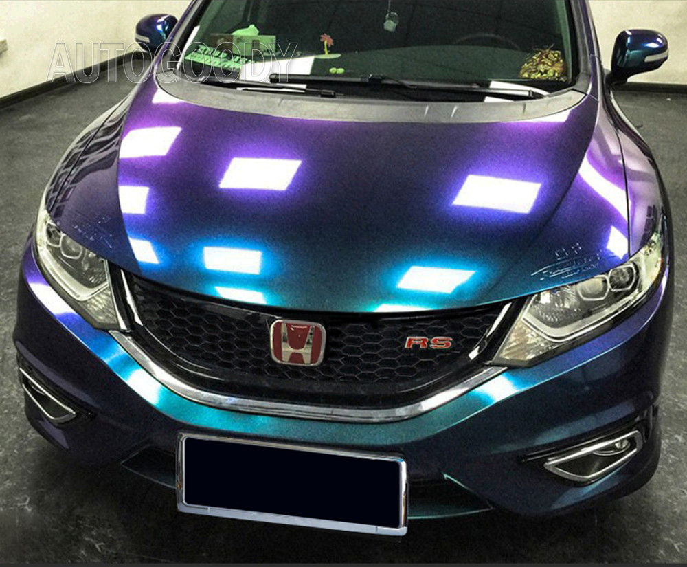 Premium Gloss Metallic Chameleon Purple Teal Vinyl Film Wrap Air Bubble Free