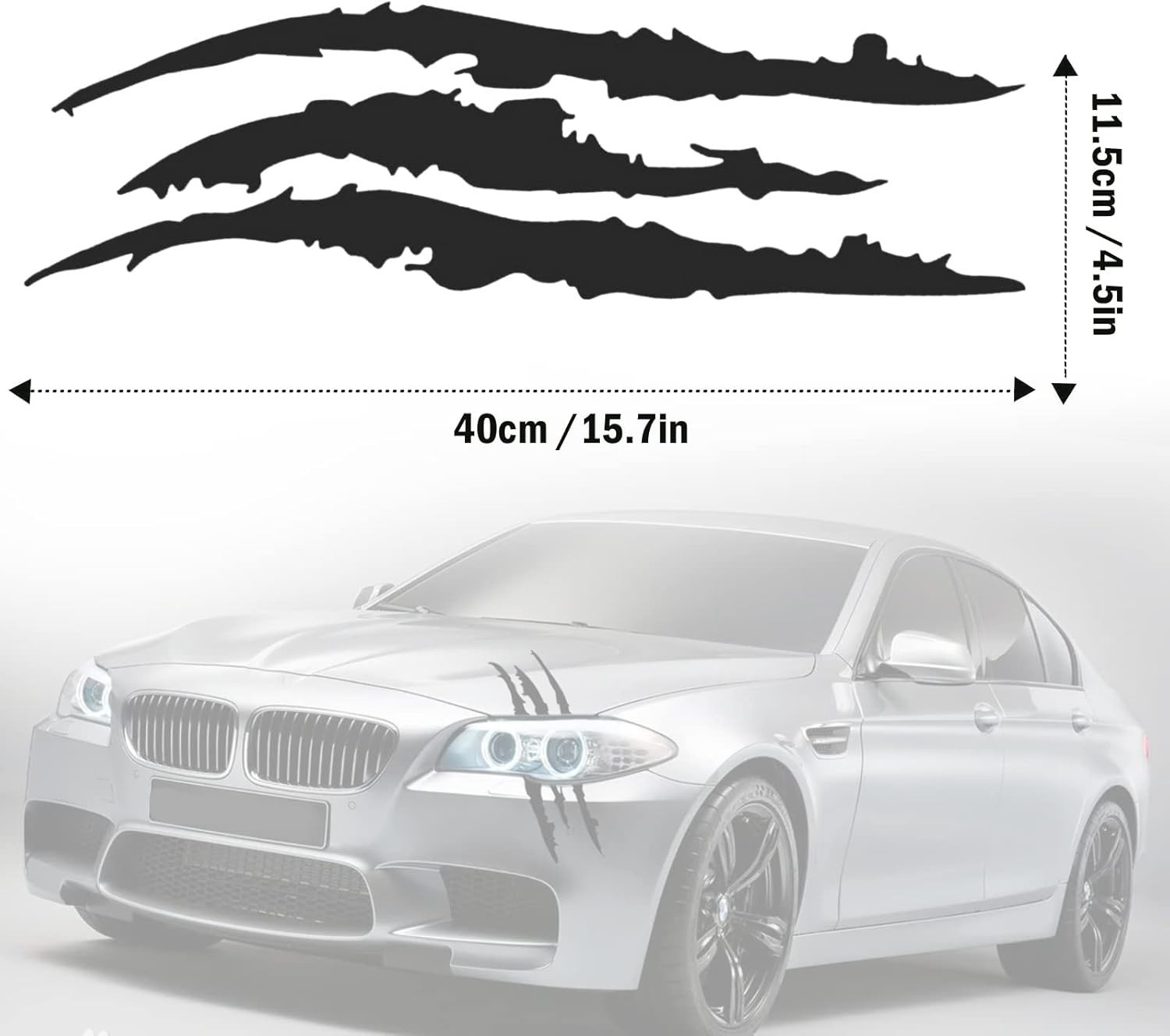 Transform Your Vehicle with 2PCS Claw Mark Reflective Decals – Easy to Install