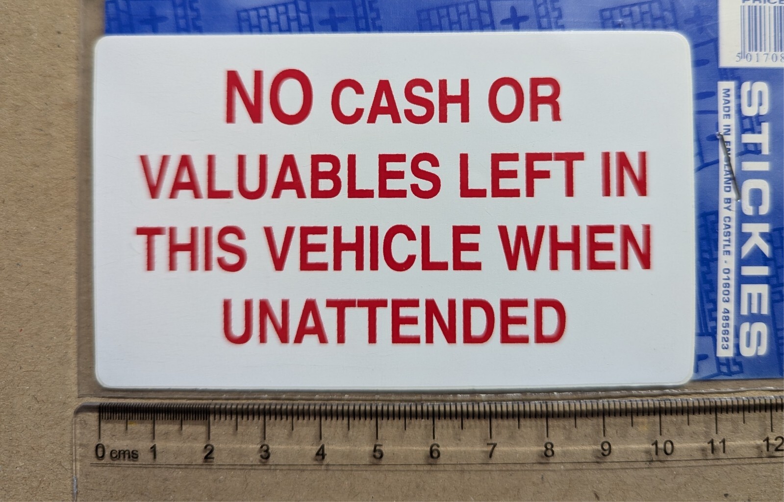 Warning No Cash Left In Taxi Van Sign Emblem Car Vehicles Vinyl Sticker Decal