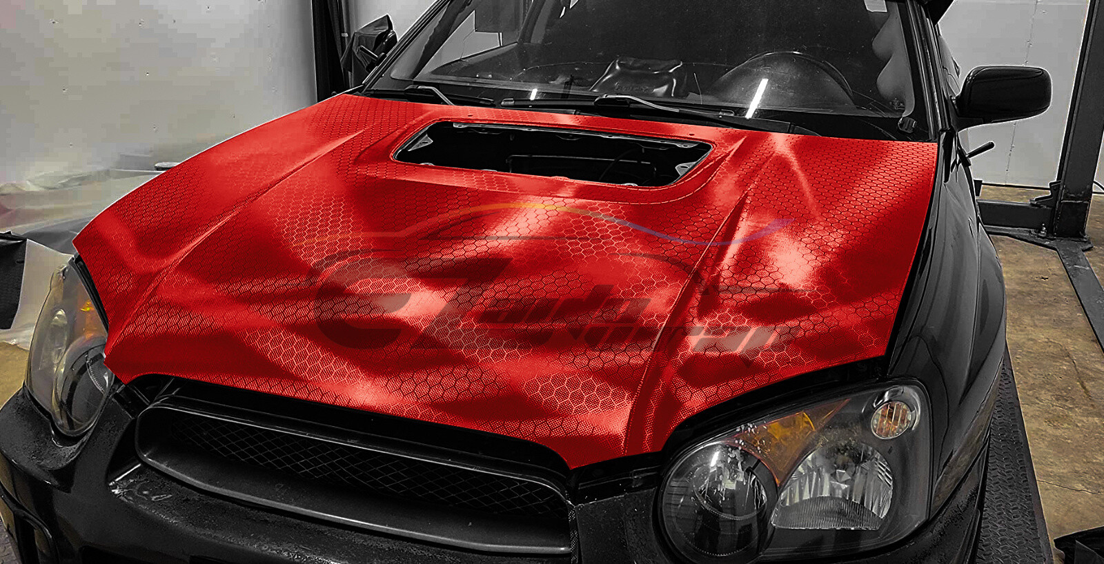 Honeycomb Carbon Fiber Satin Dark Red Hex Auto Sticker Decal Vinyl Wrap Sheet