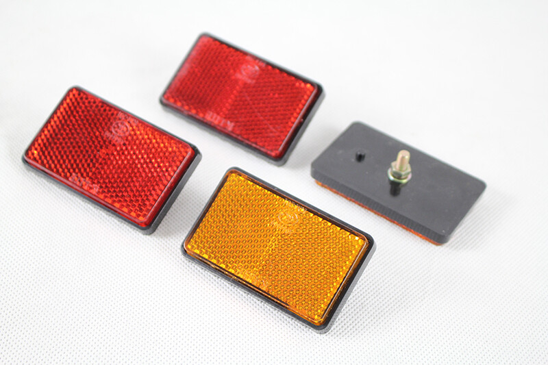 ATV Reflector Bolt On Red & Amber Rectangle Side Marker Universal Motorcycle x2