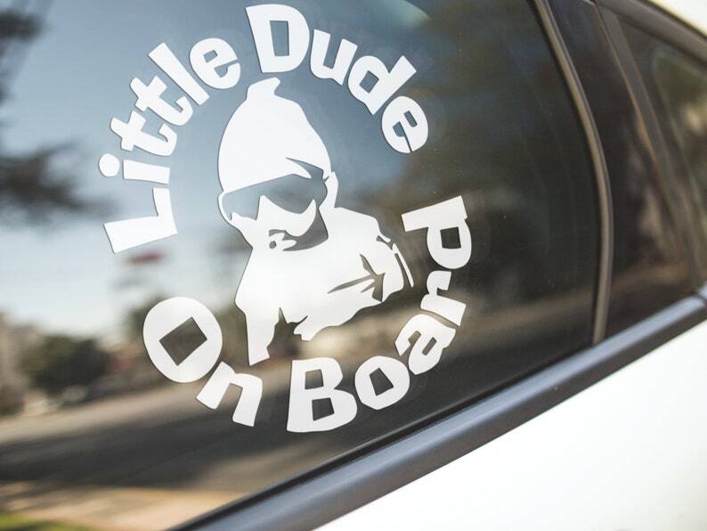 Little Dude on Board Baby in Car Vinyl Car Truck Decal Window Sticker Auto Décor