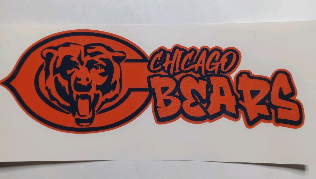 Graffiti Style Football Chicago Bears Vinyl Decal Sticker New Size 6.5×2 Inch.