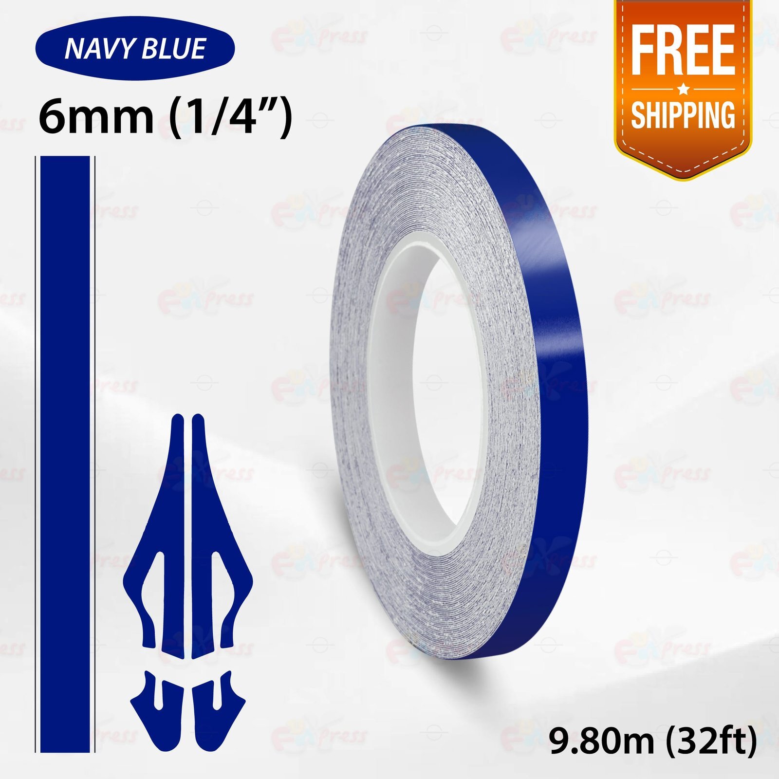 DARK BLUE 1/4″ 6mm PIN STRIPE Car Model Bike Streamline TAPE Decal Vinyl Sticker