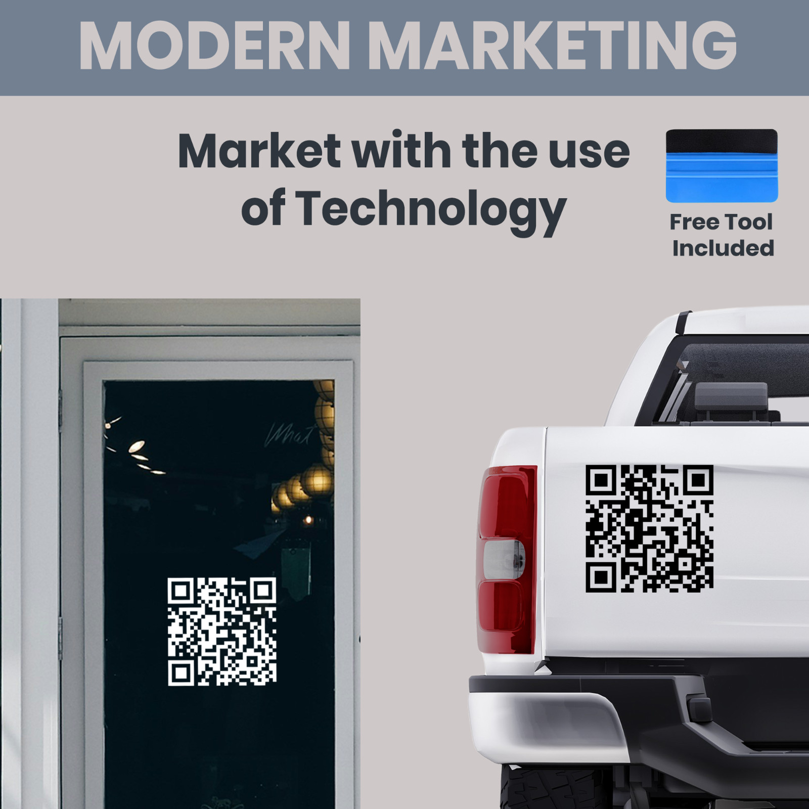Custom QR Code Website URL Sticker for Business Car Glass Wall Vinyl Decal