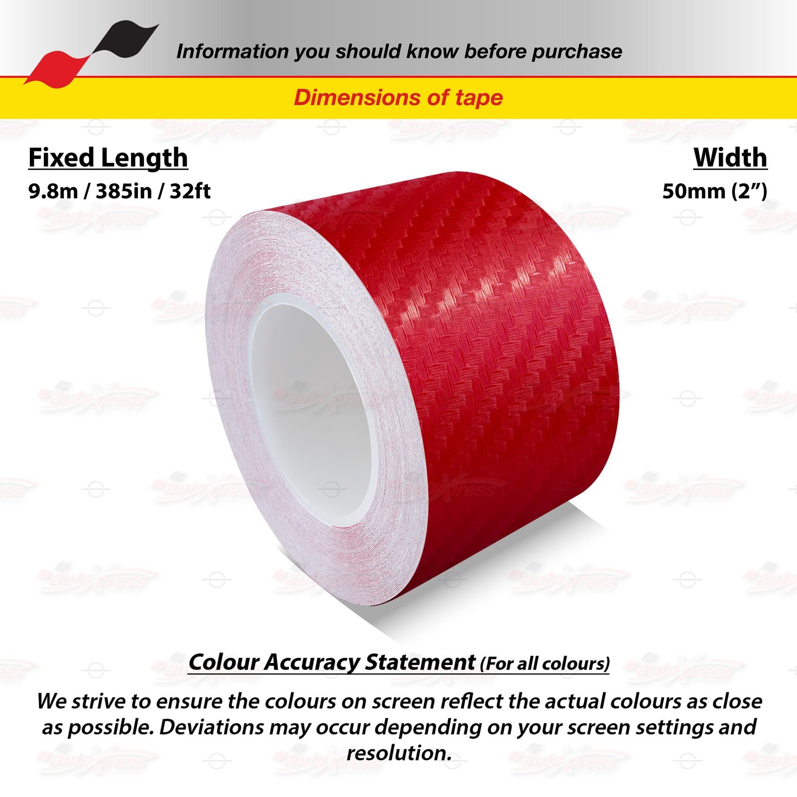 CARBON FIBER RED 2″ 50mm Roll PIN STRIPE PinStriping TAPE Decal Vinyl Sticker