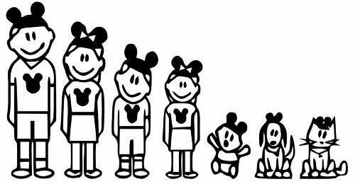 Disney Stick Figure Family Funny Vinyl Decal Car Window Sticker Laptop Bumper 6″