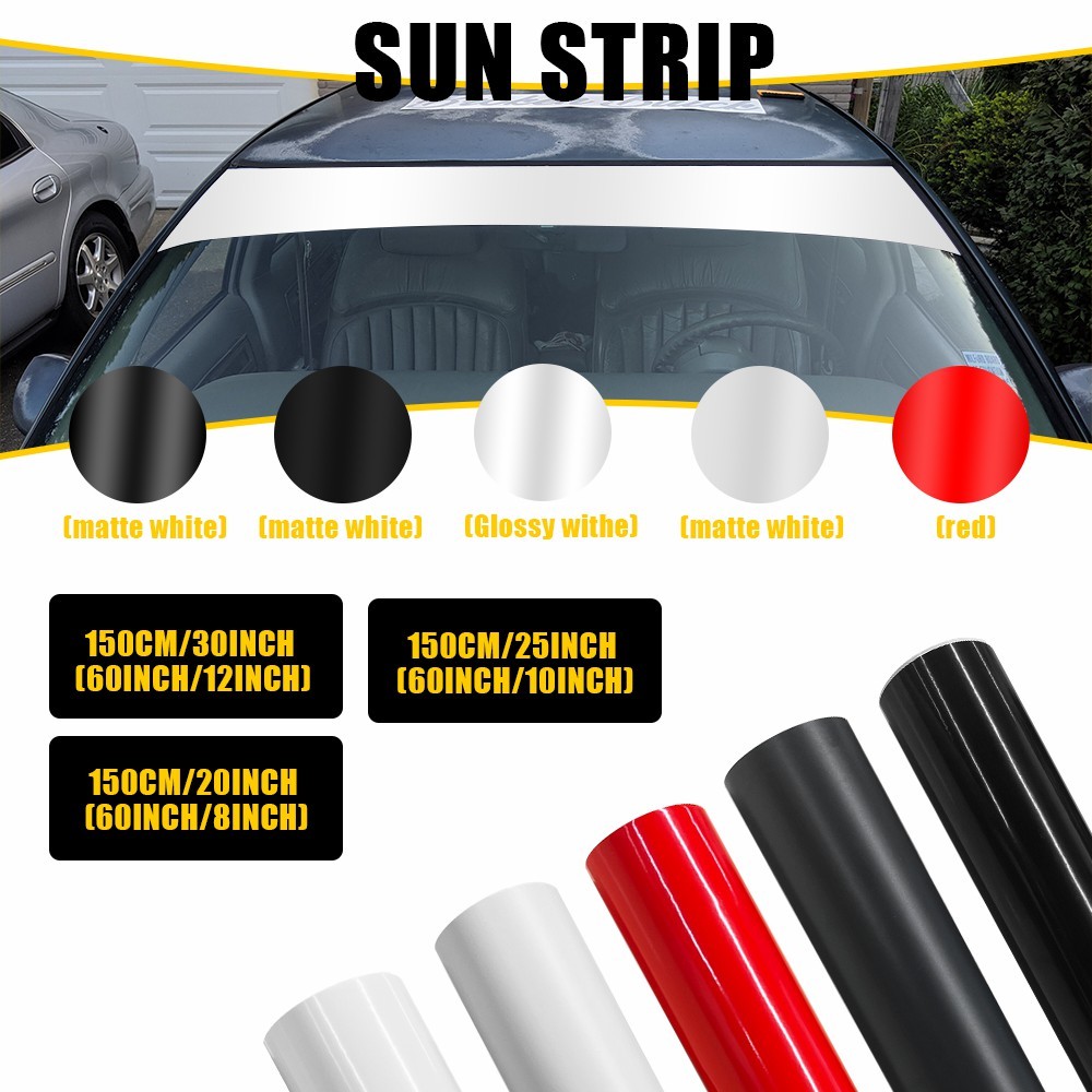 Car Window Sun Visor Strip Tint Film Front UV Shade Windshield DIY Decal Banner