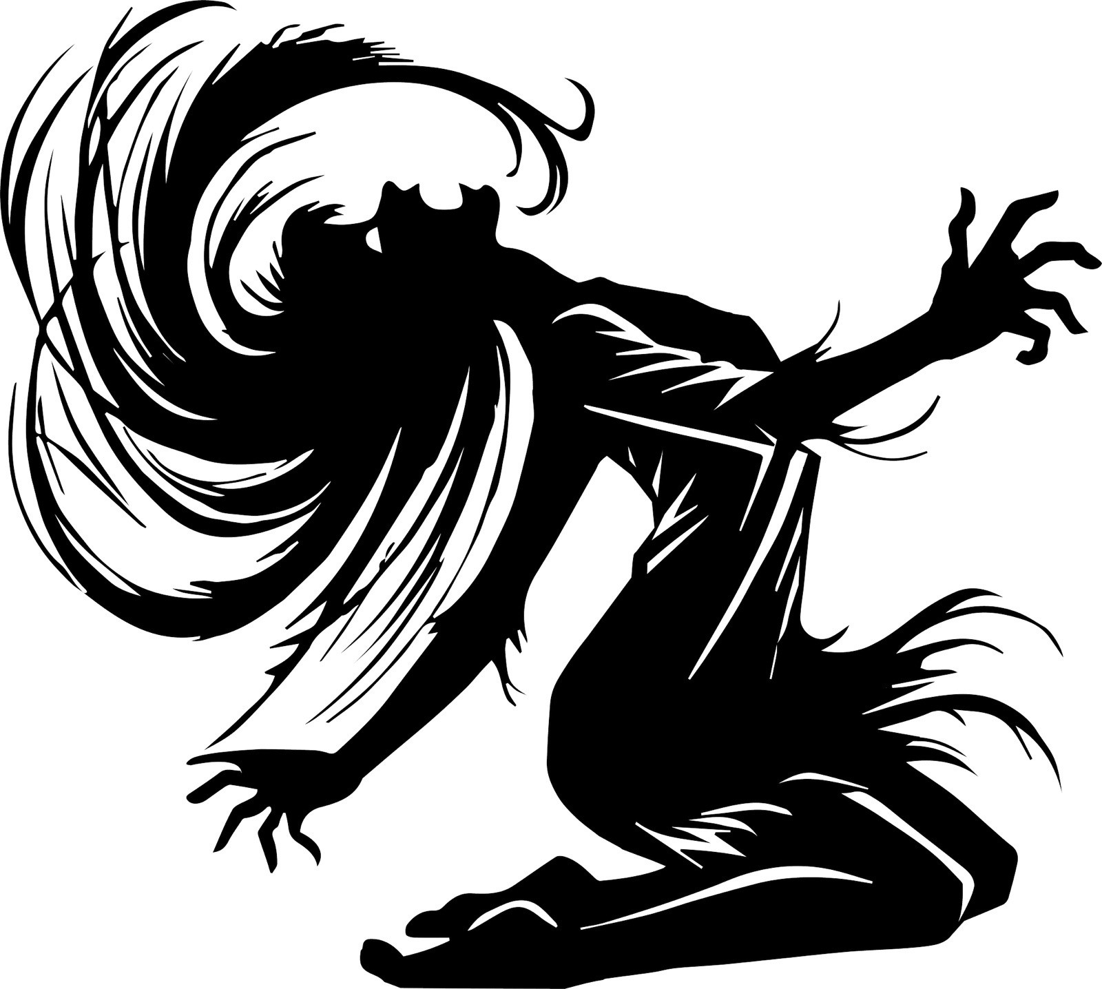 Dark Mind Sticker (2 Inch) Horror Revenge Silhouette Vector Malicious
