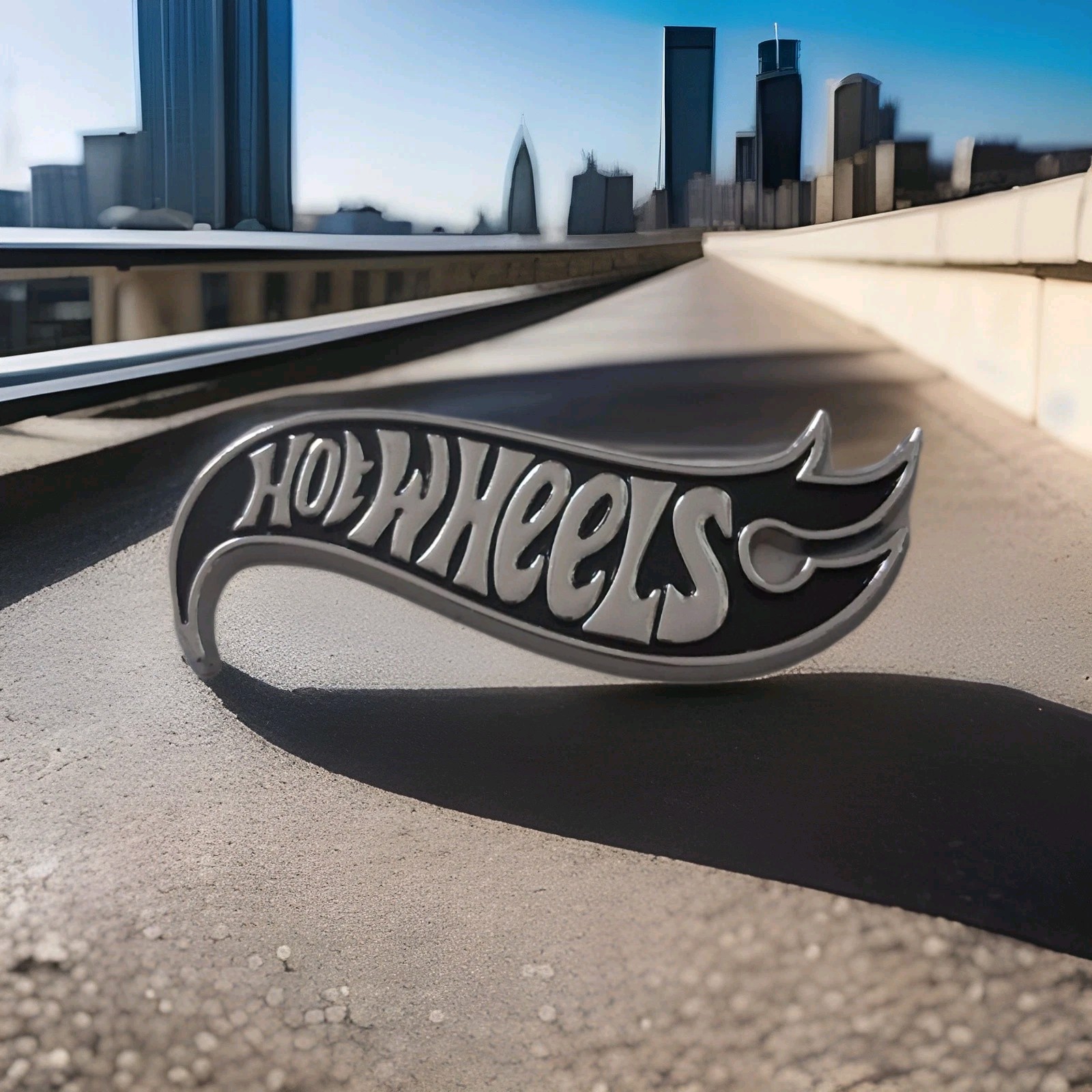 Hot Wheels Metal Decals 1 Pair Left And Right for Car/Truck/SUV Silver And Black