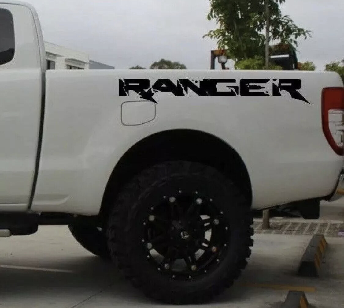 2x Ford Ranger bed side vinyl decals graphics rally stripe
