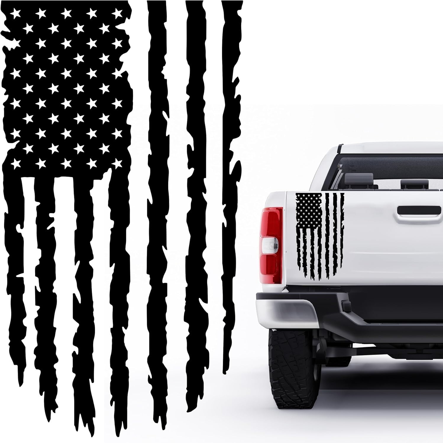 Durable American Flag Vinyl Decal – 17×9 Inches, Weatherproof for Cars & Trucks