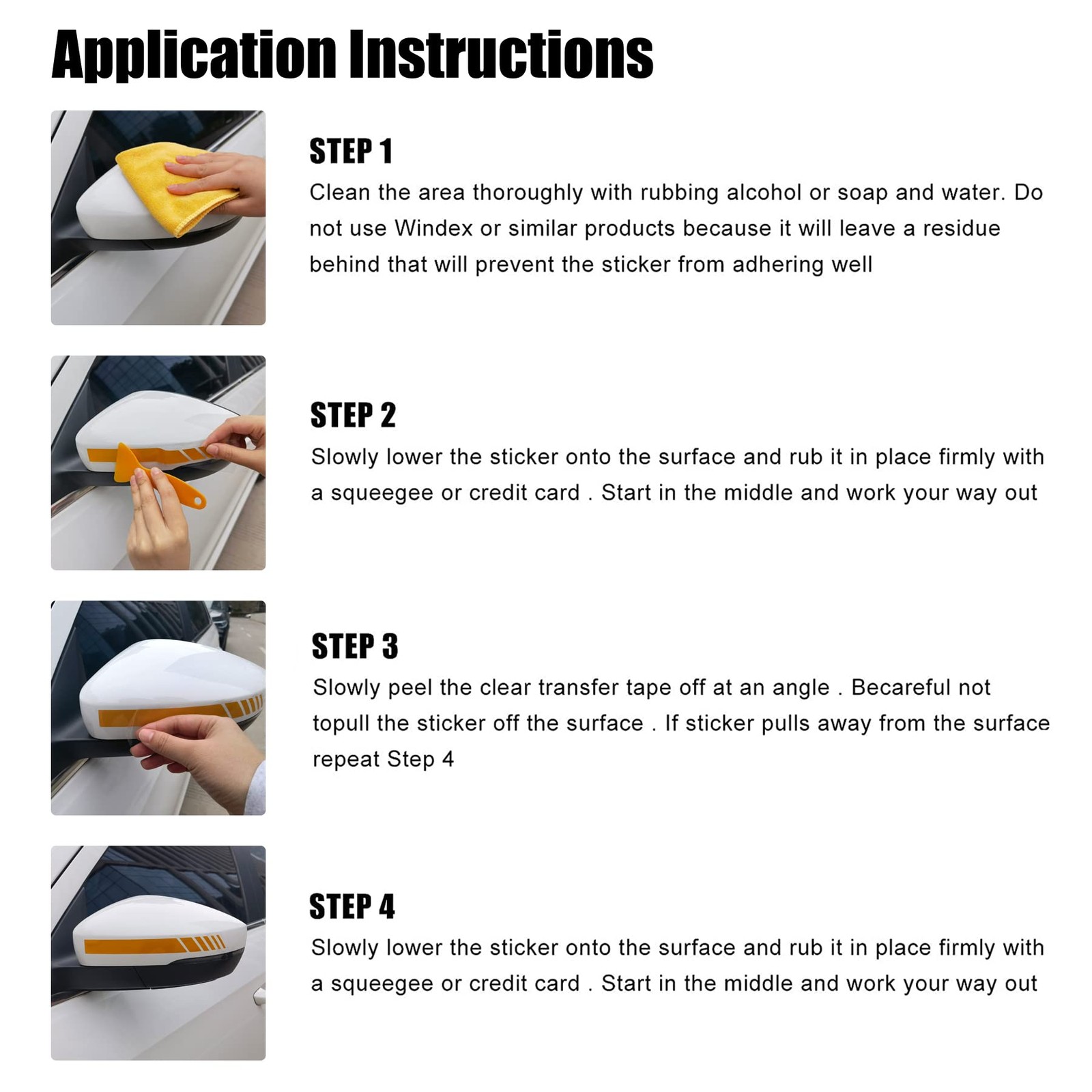 SINGARO Car Exterior Accessories Rear View Mirror Stickers Decor Black