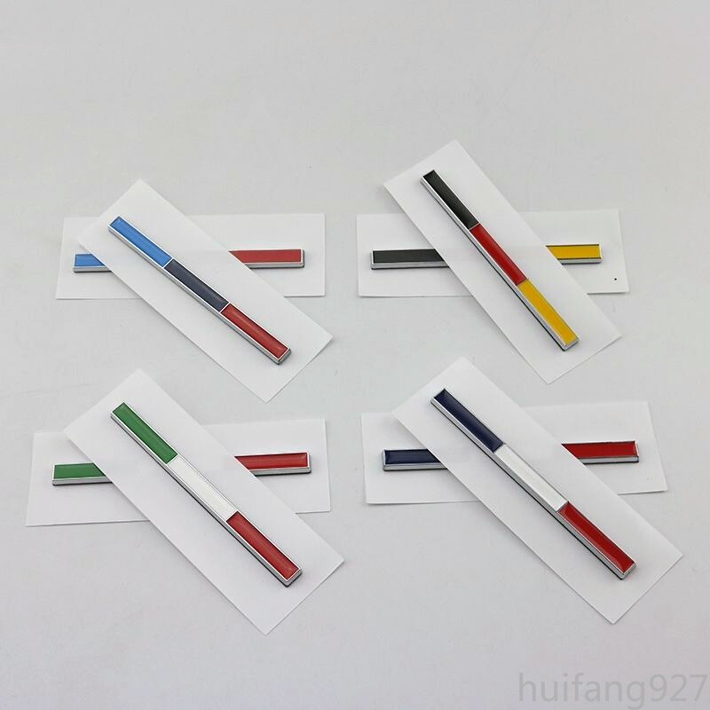 2x Metal 3D Rear Trunk Body Badge Emblem Decal Sticker Italy France Germany Flag