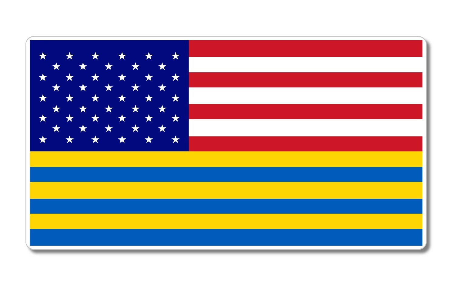 SD USA PRINT 50/50 USA Ukraine Flag American Ukrainian Sticker Decal