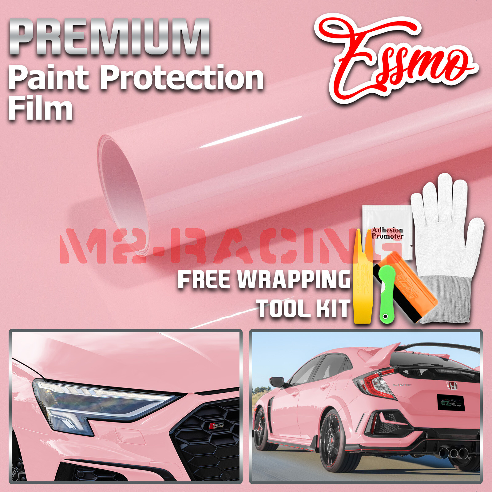 5FTx5FT PPF Paint Protection Film Gloss Blossom Pink Invisible Scratches Shield