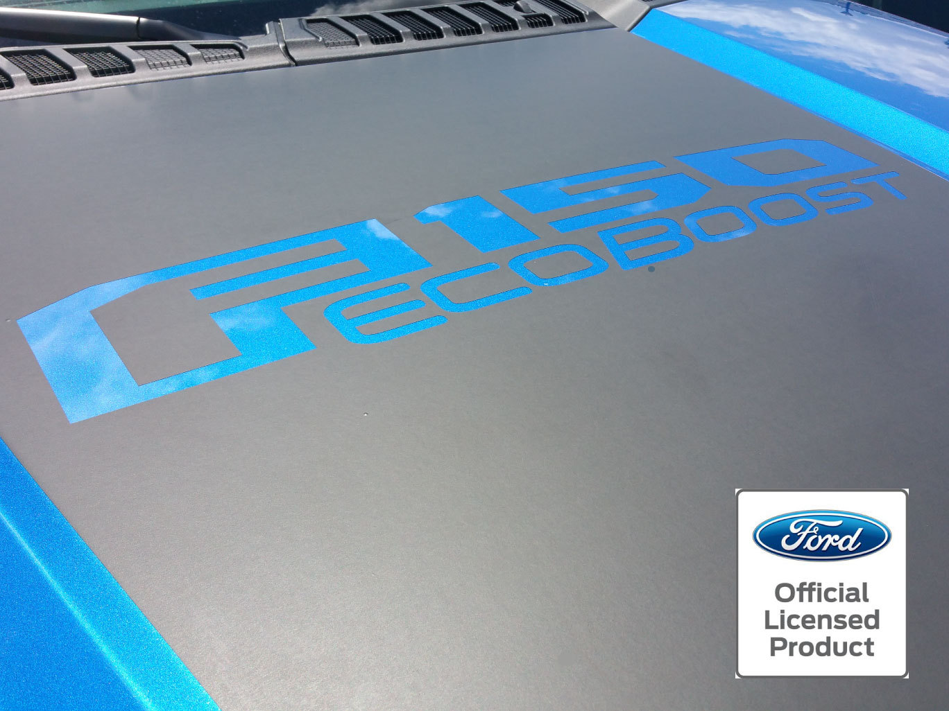 2017 Ford F-150 Hood Stripe W/ F150 Ecoboost Vinyl Sticker Graphic Decal