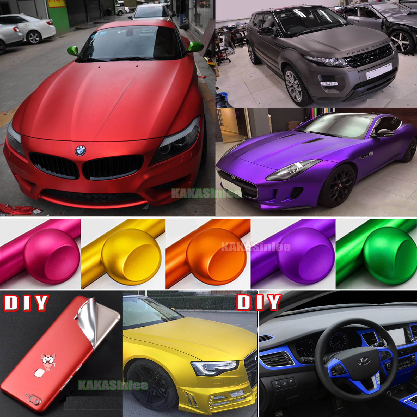 Air Free Chameleon 5D Pearl Glossy Matte Satin Full Car Vinyl Wrap Sticker HDUS