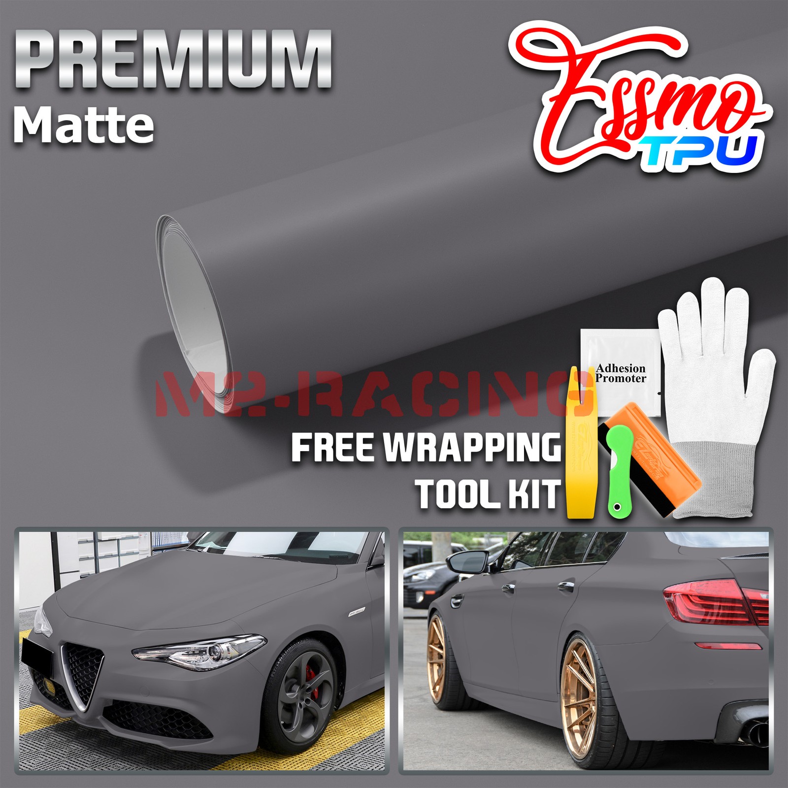 TPU Color Matte Steel Gray PPF Paint Protection Film Dry Wet Apply Vinyl Wrap