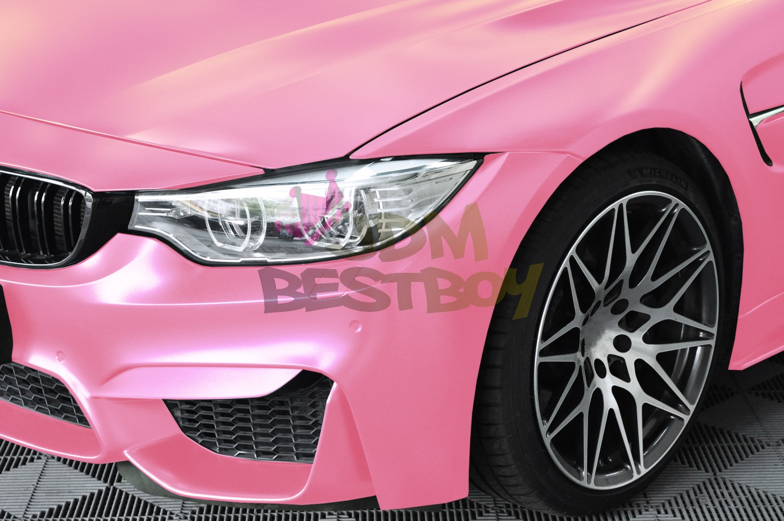 Premium Matte Metallic Satin Pearl Diamond Pink Vinyl Car Wrap Sticker Decal DIY