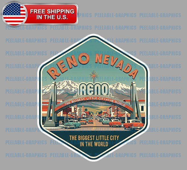Reno Nevada Vinyl Decal Sticker Hard Hat Window Helmet Toolbox B