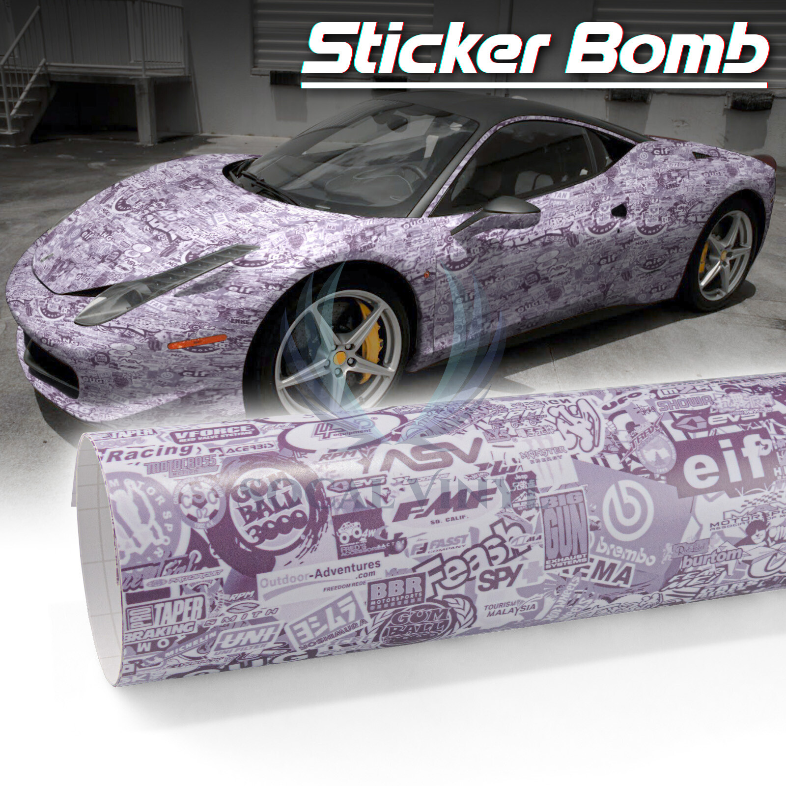 Sticker Bomb Car Vinyl Wrap Decal Film Graffiti Cartoon Anime JDM USDM Sheet DIY