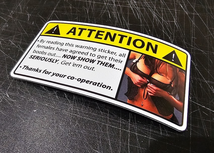 Funny Boobs Warning Sticker ATV 4×4 UTV SxS JDM Car Vehicle Window Bumper Decal