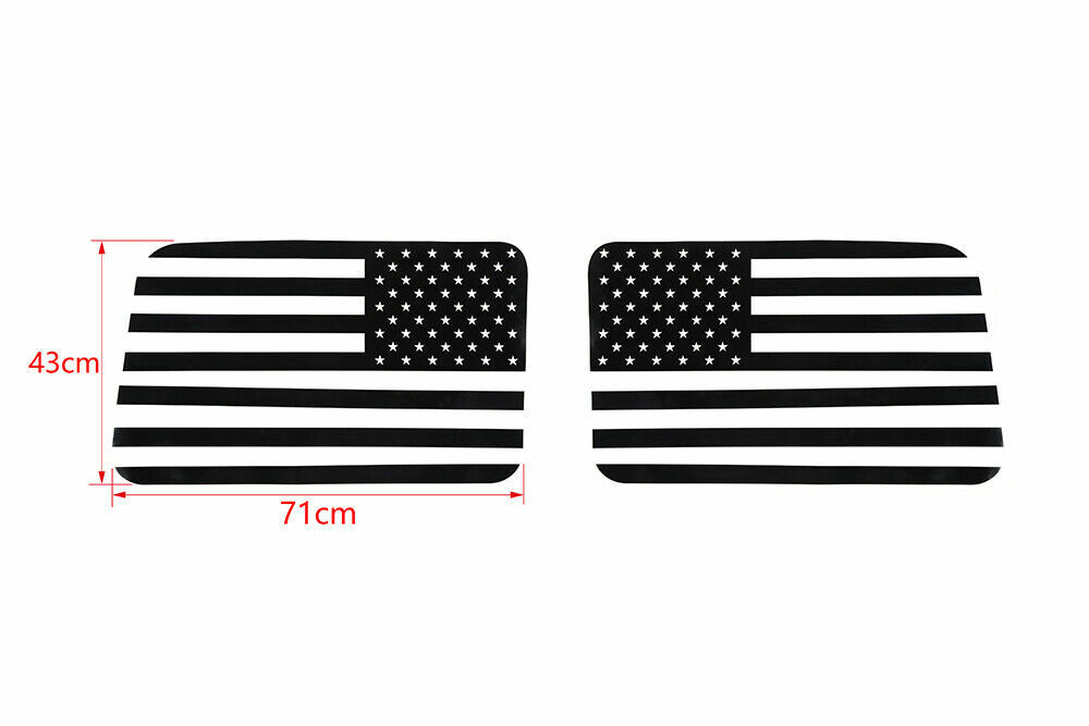 Side Window US Flag Sticker Rear Window Trim Cover 2018-21 For Jeep Wrangler JL