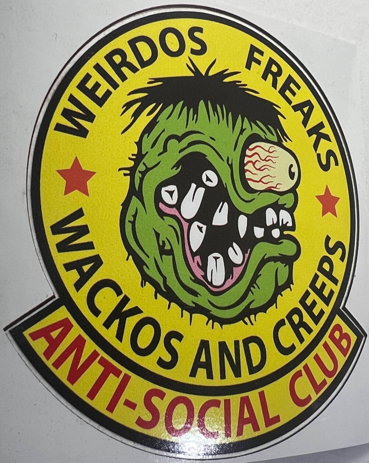 ANTI-SOCIAL CLUB BIG ED ROTH WEIRDOS FREAKS WACKOS AND CREEPS 3.75X3.5″ RAT FINK