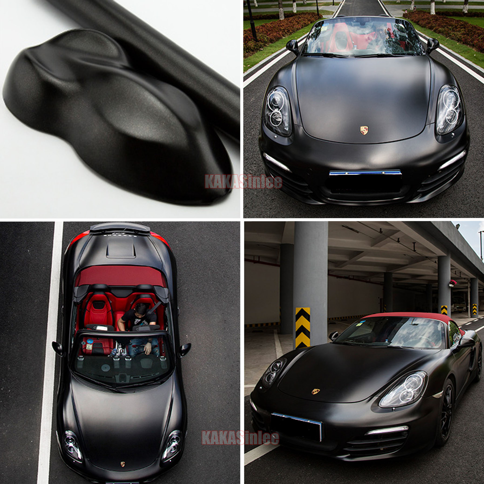 Air Free Stretch Car Pearl Metal Trim Satin Chrome Vinyl Wrap Sticker / Black US