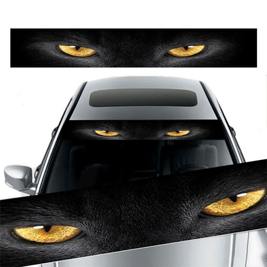 Sticker DIY Decals Car Front Rear Windshield Eye Leopard Decor Sunshade 130x21cm