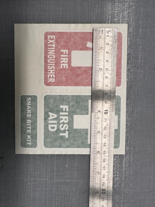 First aid sticker fire extinguisher snake bite sticker warning signs set