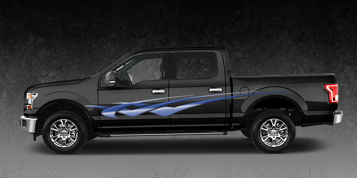 2 Car Truck Trailer Side Decals Graphics Stripes Vinyl #A13B