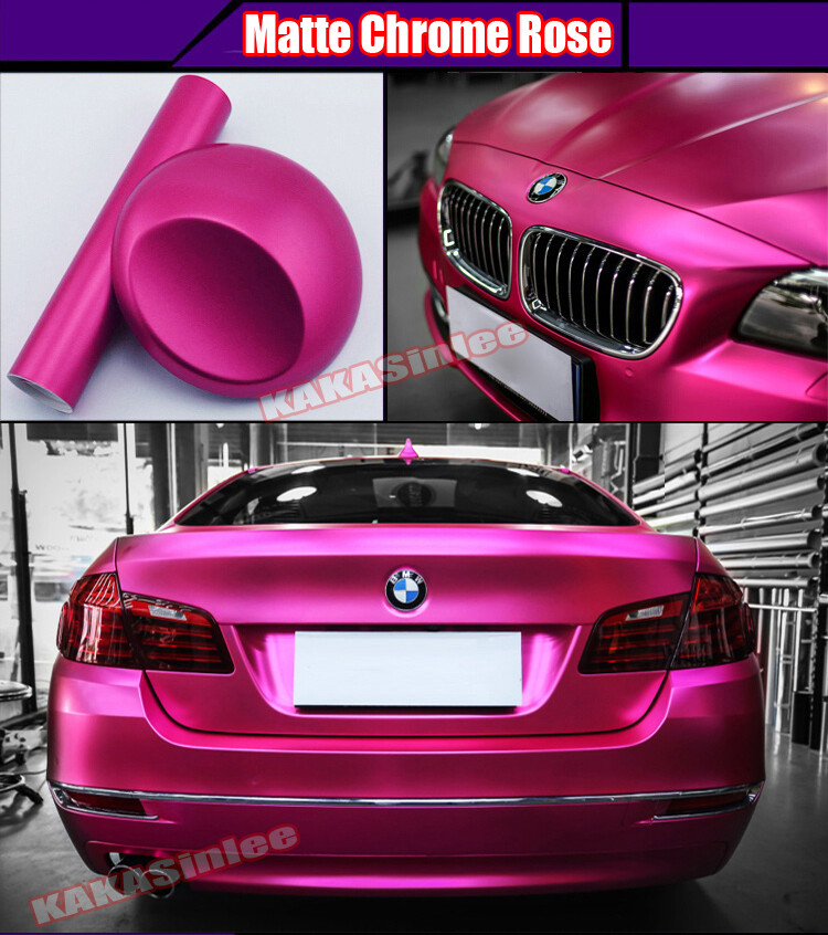 Whole Car SUV Wrap 65FT x 5FT Rose Metal Matte Satin Chrome Vinyl PVC Sticker US