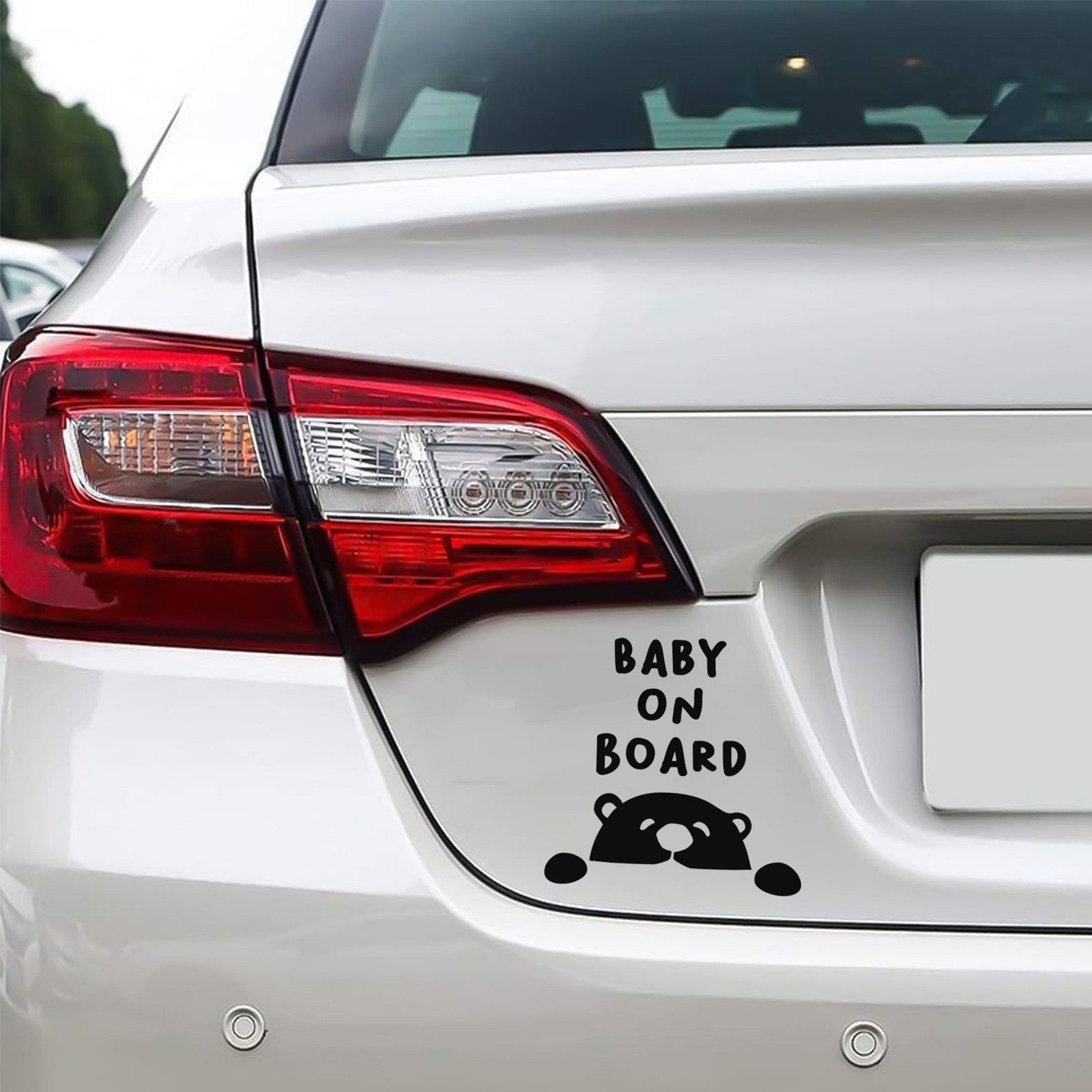 Handmade Baby on Board Bear Car Decal Sticker – Vinyl White Black Yellow