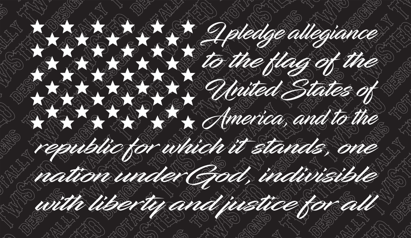 American Flag Pledge of Allegiance words vinyl decal sticker Car Truck patriotic