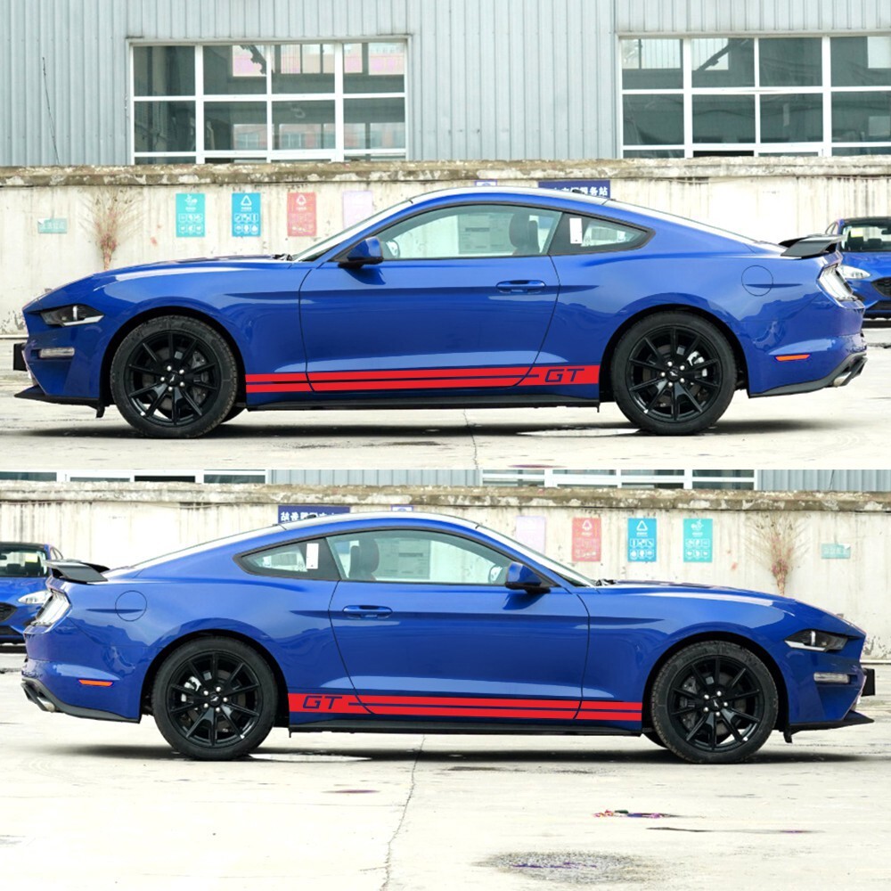 2 PCS Graphics Decal Sticker Side Skirt Stripe Kit For All models Custom