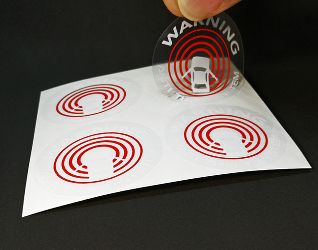 4 Car Alarm DECALS, Inside/Outside Glass, Security System Window STICKERS, CLEAR