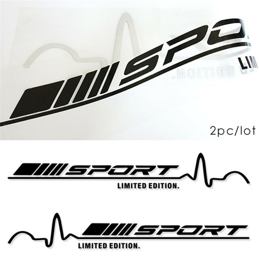 2pcs Car Truck Door Sport Black Vinyl Self-sticking Decal Sticker 78 x 11.5CM