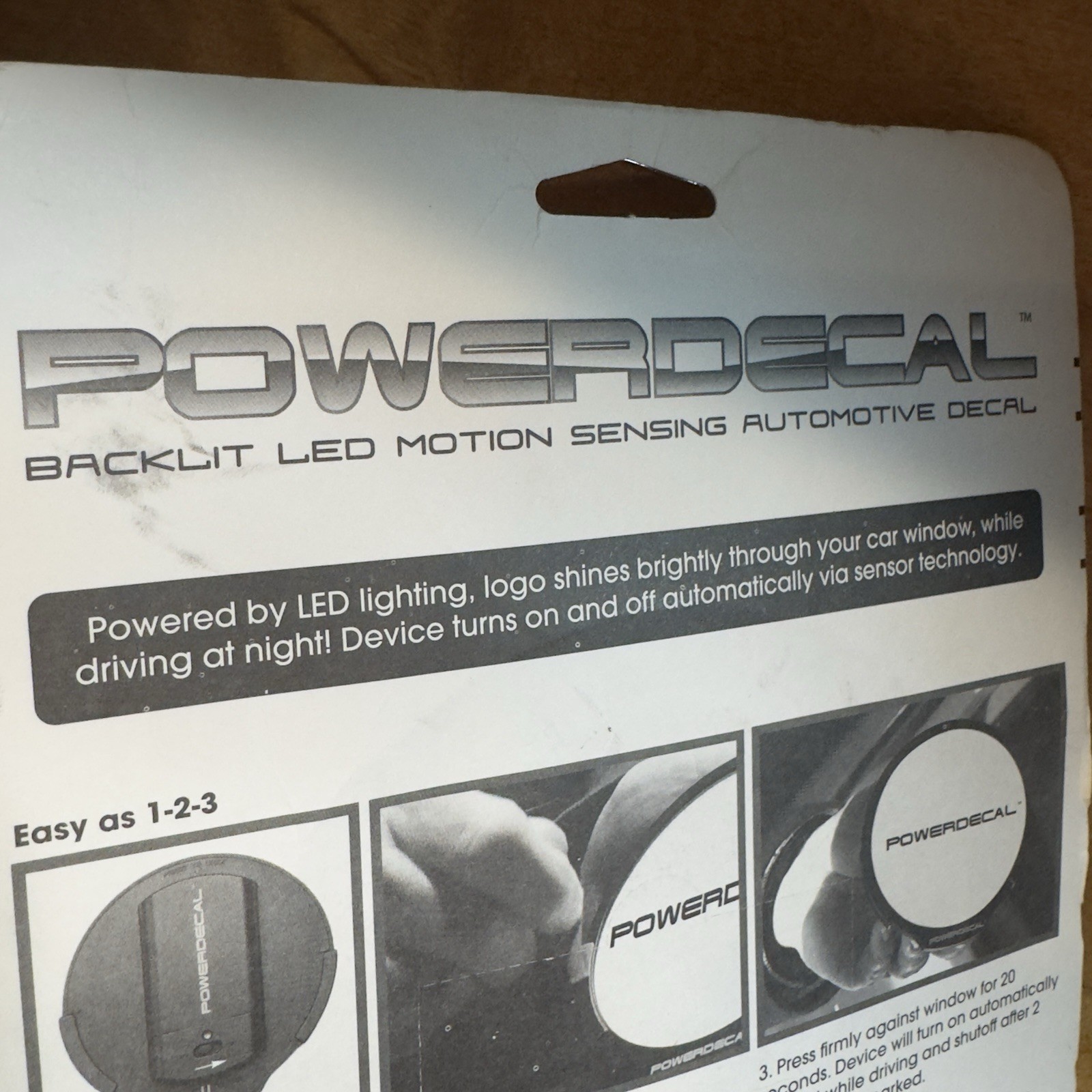 POWERDECAL USMC Marine Light Up Decal Backlit LED Motion Sensing Auto Decal NEW