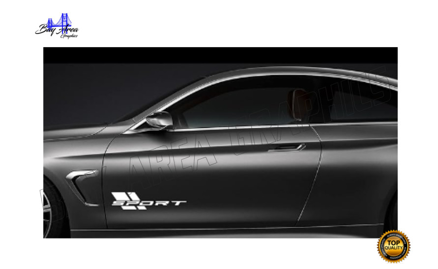SPORT LOWER SIDE X2 DECAL PREMIUM VINYL EXTERIOR WATERPROOF FITS ALL CARS M BK