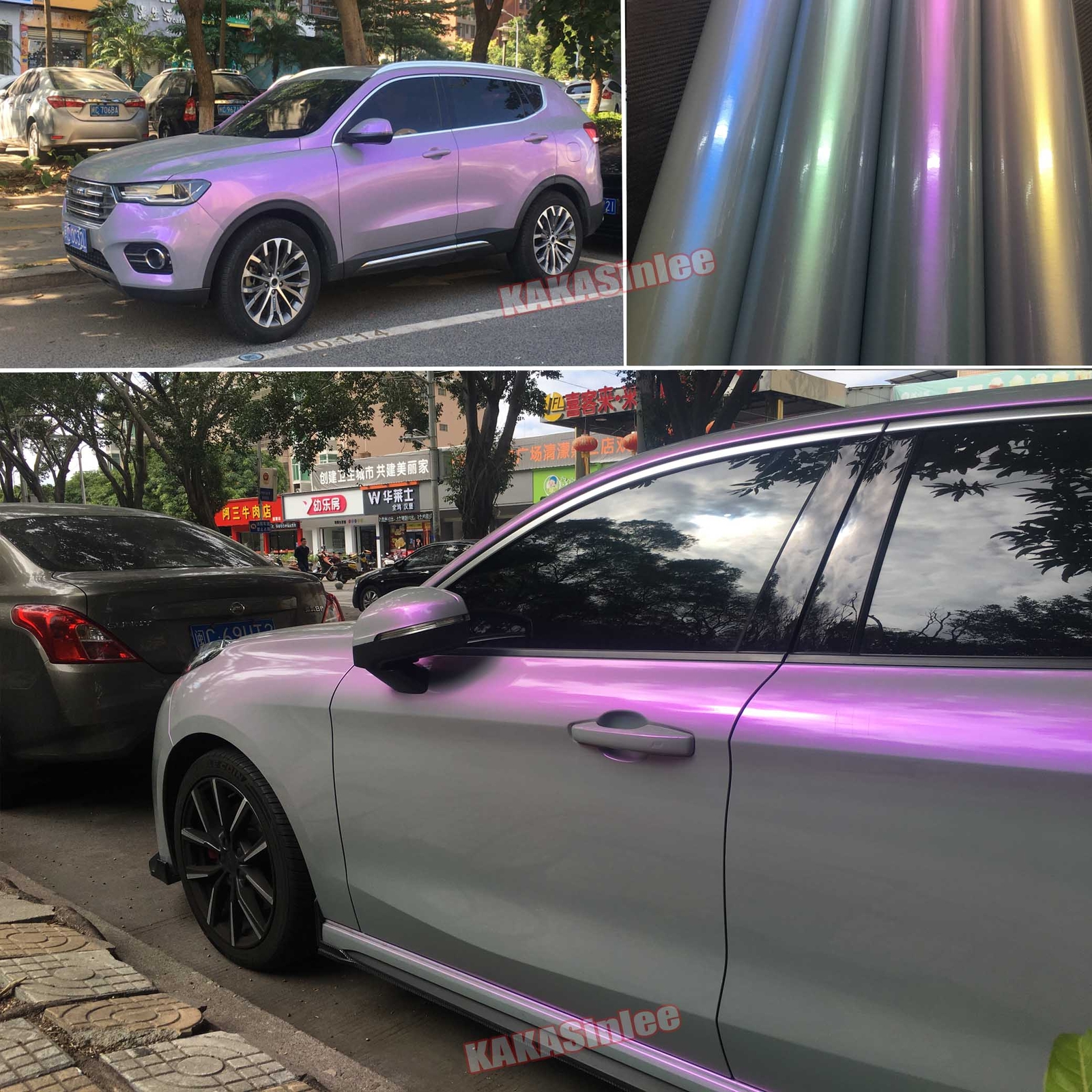 Glossy Grey Chameleon Full SUV Car Wrap Pearl Metal Vinyl Sticker / Flexible US