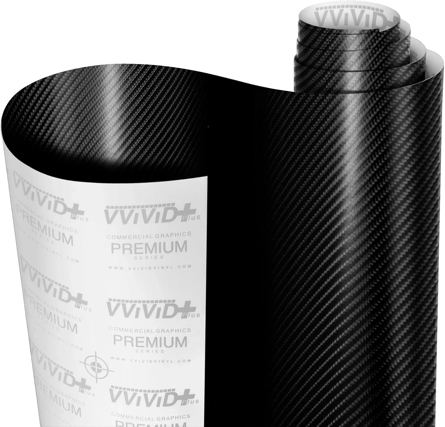 Black True R Carbon Fiber Vinyl Wrap Roll with Air Release Technology (6ft x 5ft