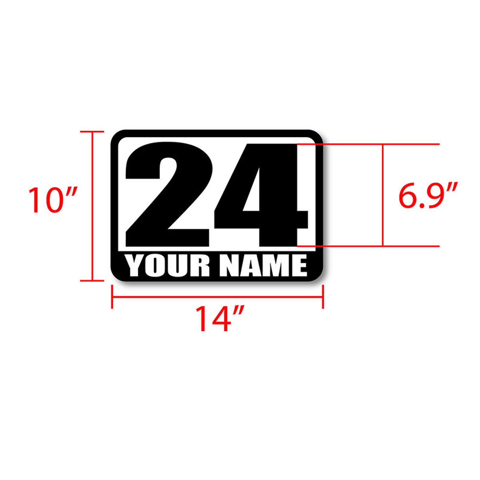 Custom Number Name Glossy Matte Sticker / Magnet Racing Car Track Day Door x2