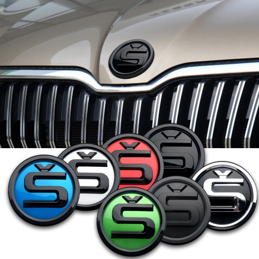 2026 Hot for SKODA ABS 80/90/100Mm Car Front Hood Badge Bonnet Emblem Trunk Stic